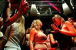 Hot drunken chicks having wild groupsex party in club