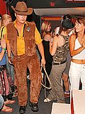 Horny cowboy seduces drunk girls at hardcore party in the nightclub